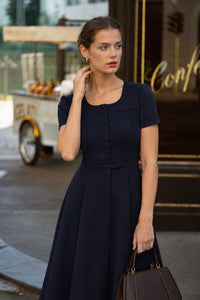 Rina Midi Dress Dresses Gaâla Navy XXS Made-to-order