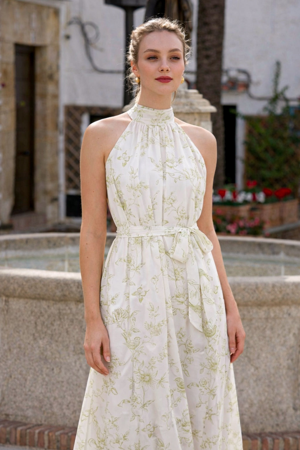 Rosemary Maxi Dress Dresses Gaâla Olive Toile de Jouy XXS In stock