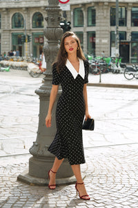 Gladys Polka Dot Dress Dresses Gaâla Black polka dot XXS Made-to-order