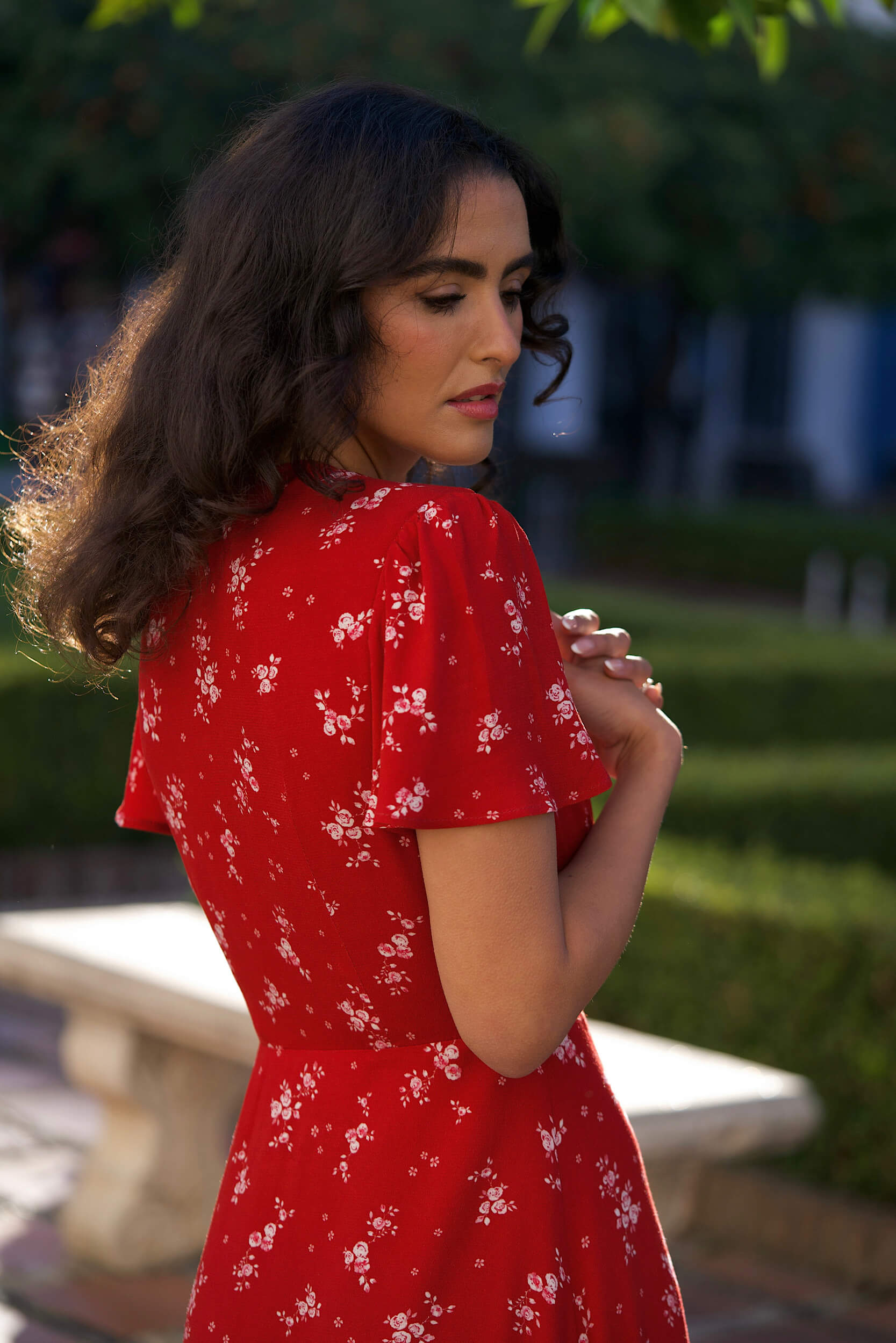 red floral print wrap dress Sun Garden Floral Print Wrap Tie Maxi Dress in Orange