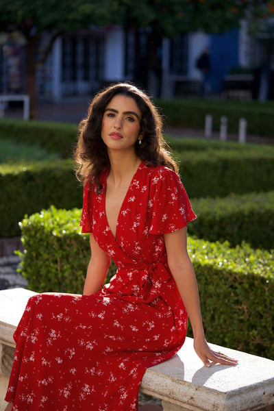 red wrap dress Red Wrap Dress Arlette