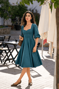 Bardetta Linen Dress Dresses Gaâla Sea blue XXS Made-to-order