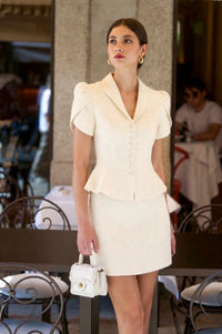 Heidi Tweed Skirt Skirts Gaâla Butter cream XXS In stock