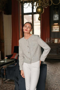 Leonard Short Coat Jackets Gaâla Grey white XXS Made-to-order