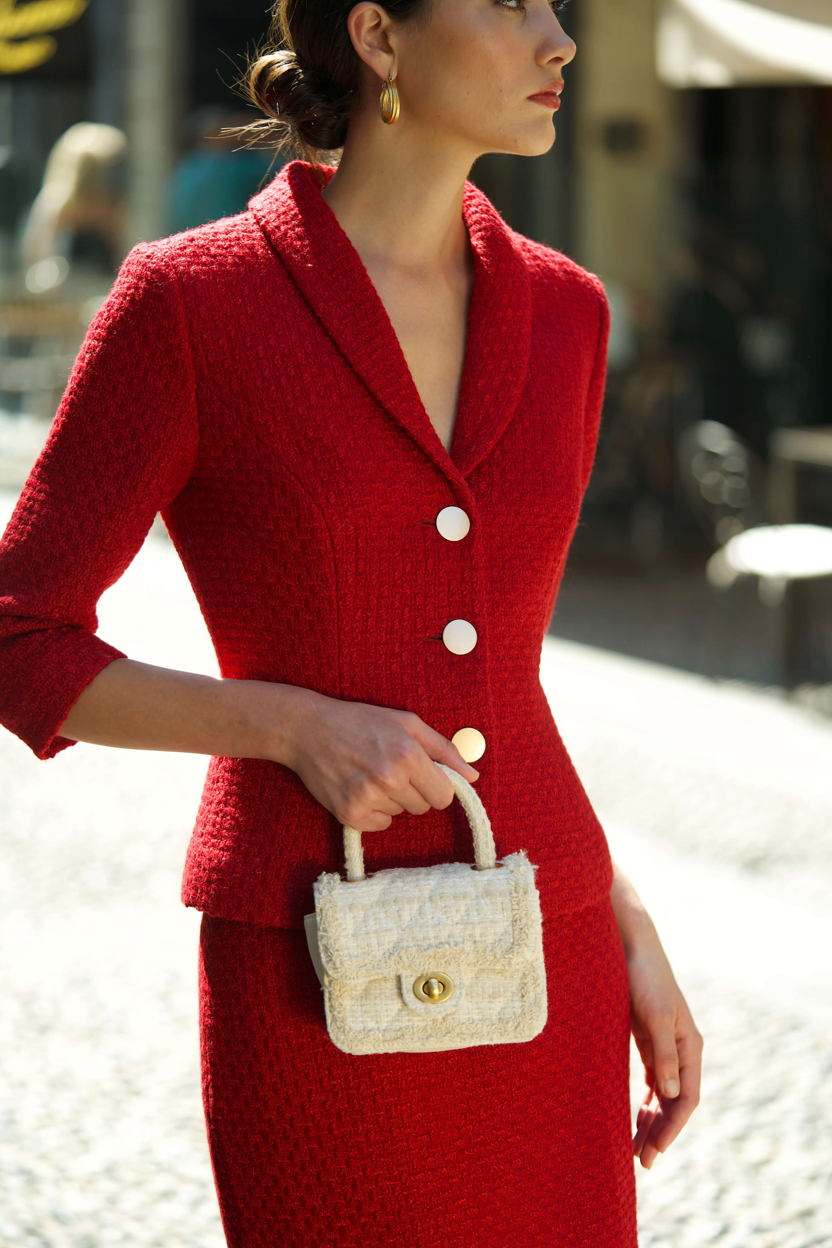 Red Tweed Blazer All - Main Image