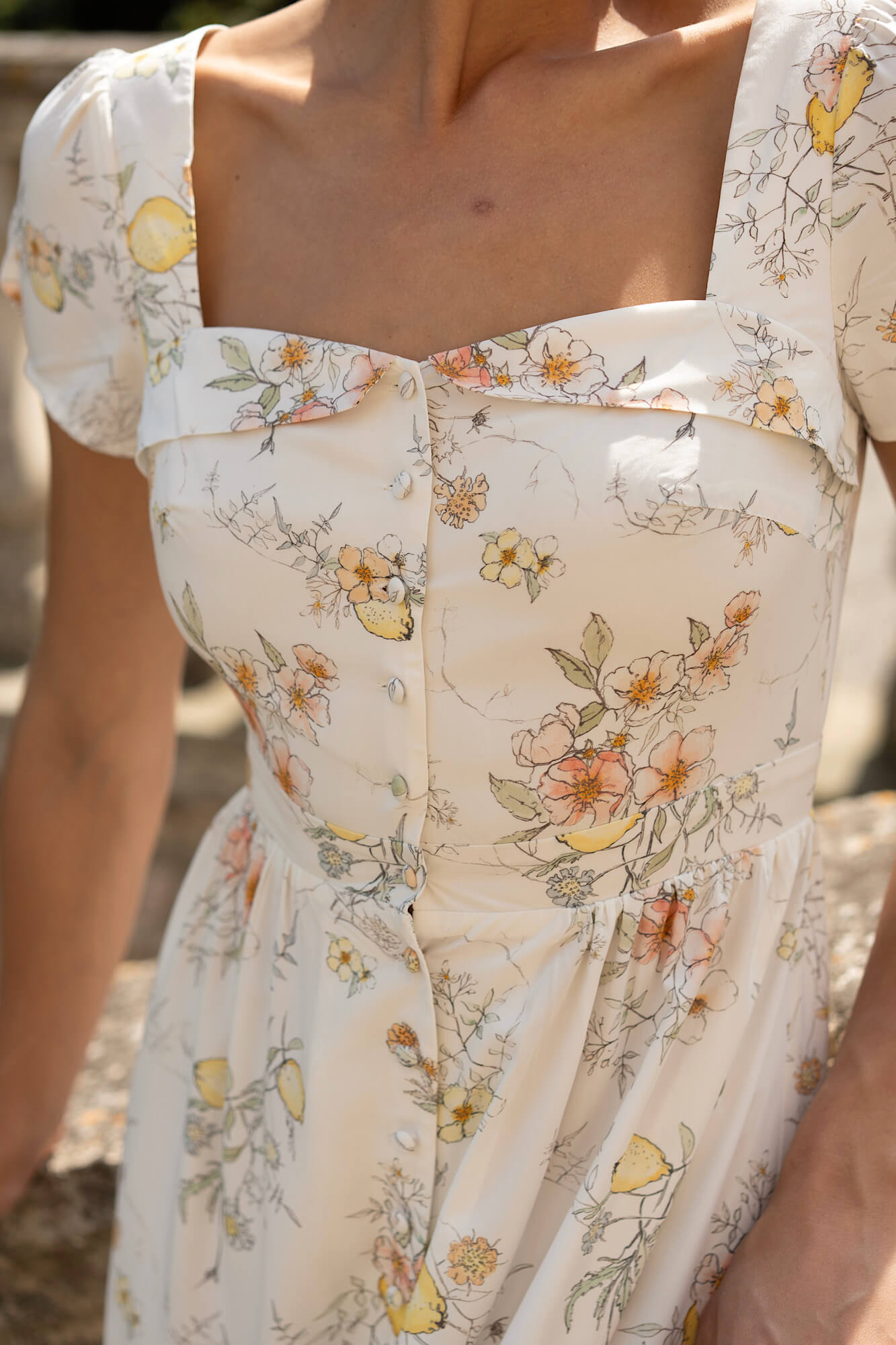 Short Sleeve Floral Midi Cheongsam | Ink main image 0