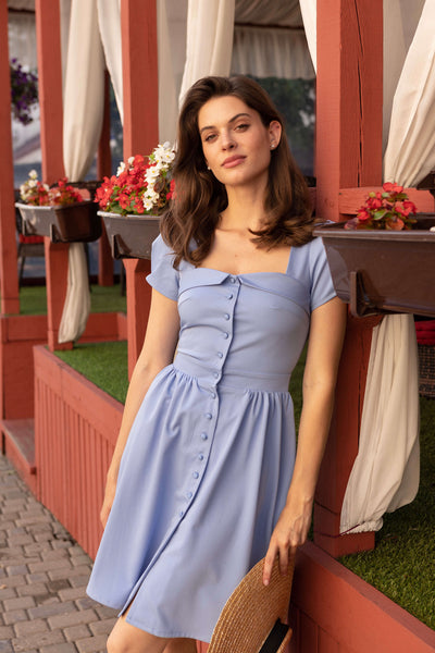 Short Sleeve Blue Mini Dress – Gaâla
