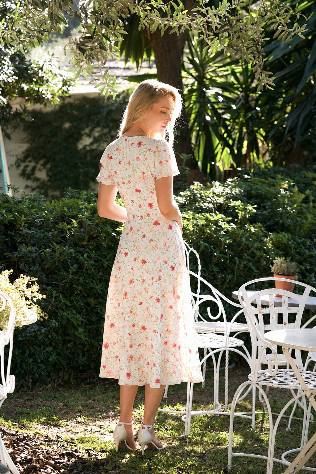 floral midi wrap dress White Midi Wrap Dress Arlette – Gaâla