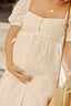cotton white puff sleeve maternity dress