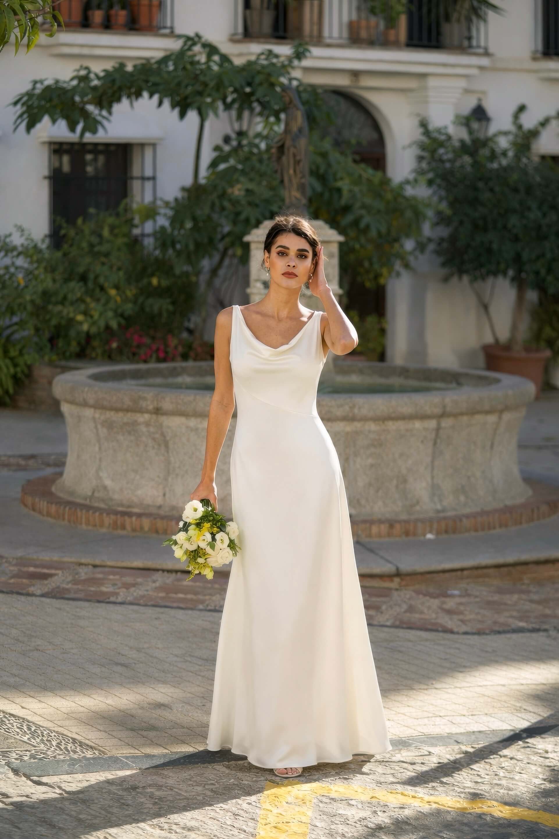 Cowl-Neck Wedding Dress Charlize Gala Cowl-Neck Wedding Dress Charlize Gala