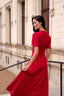 Tiana Red Silk Dress - GAÂLA – Gaâla